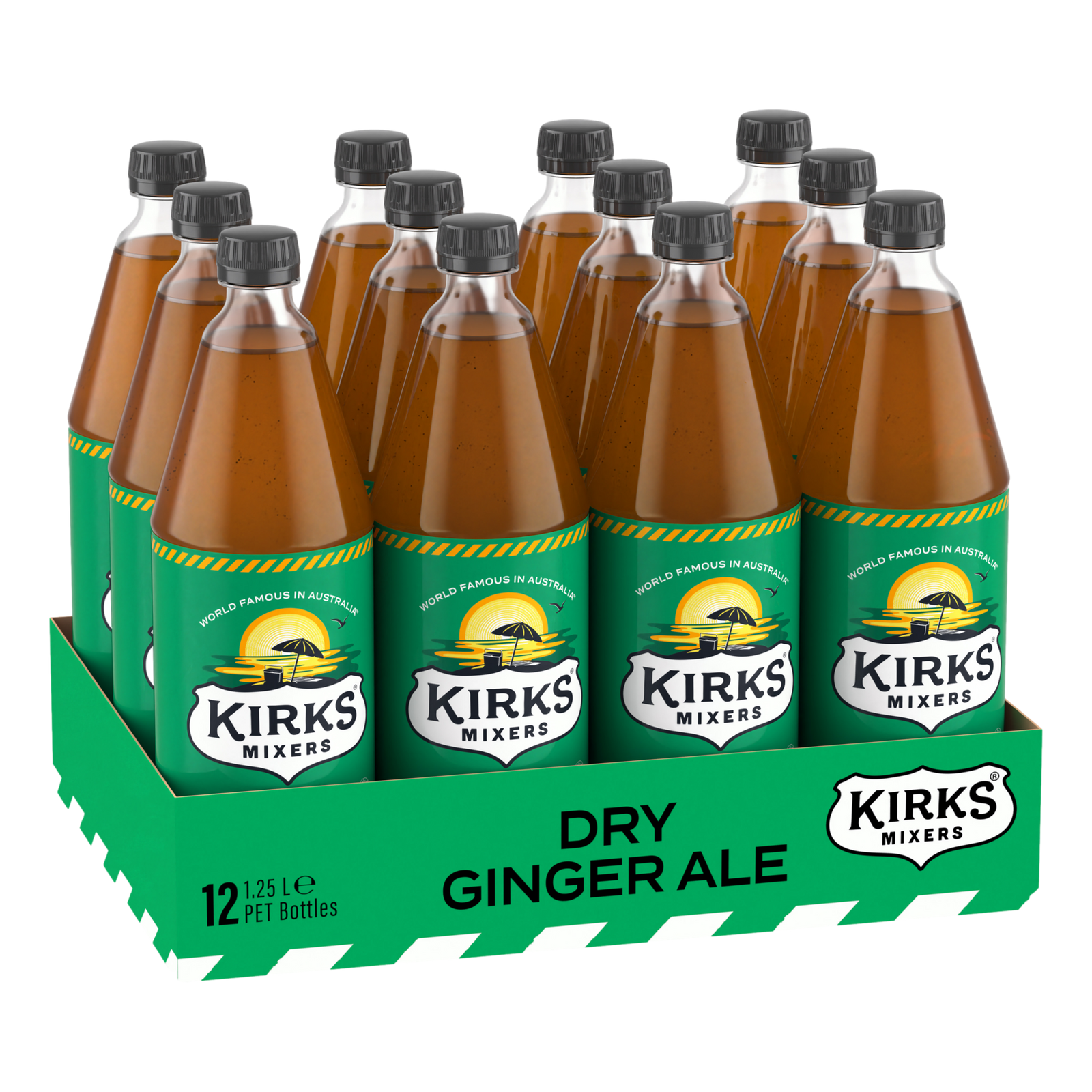 Kirks Dry Ginger Ale 1.25L Bottle Case of 12