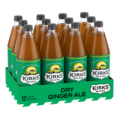 Kirks Dry Ginger Ale 1.25L Bottle Case of 12