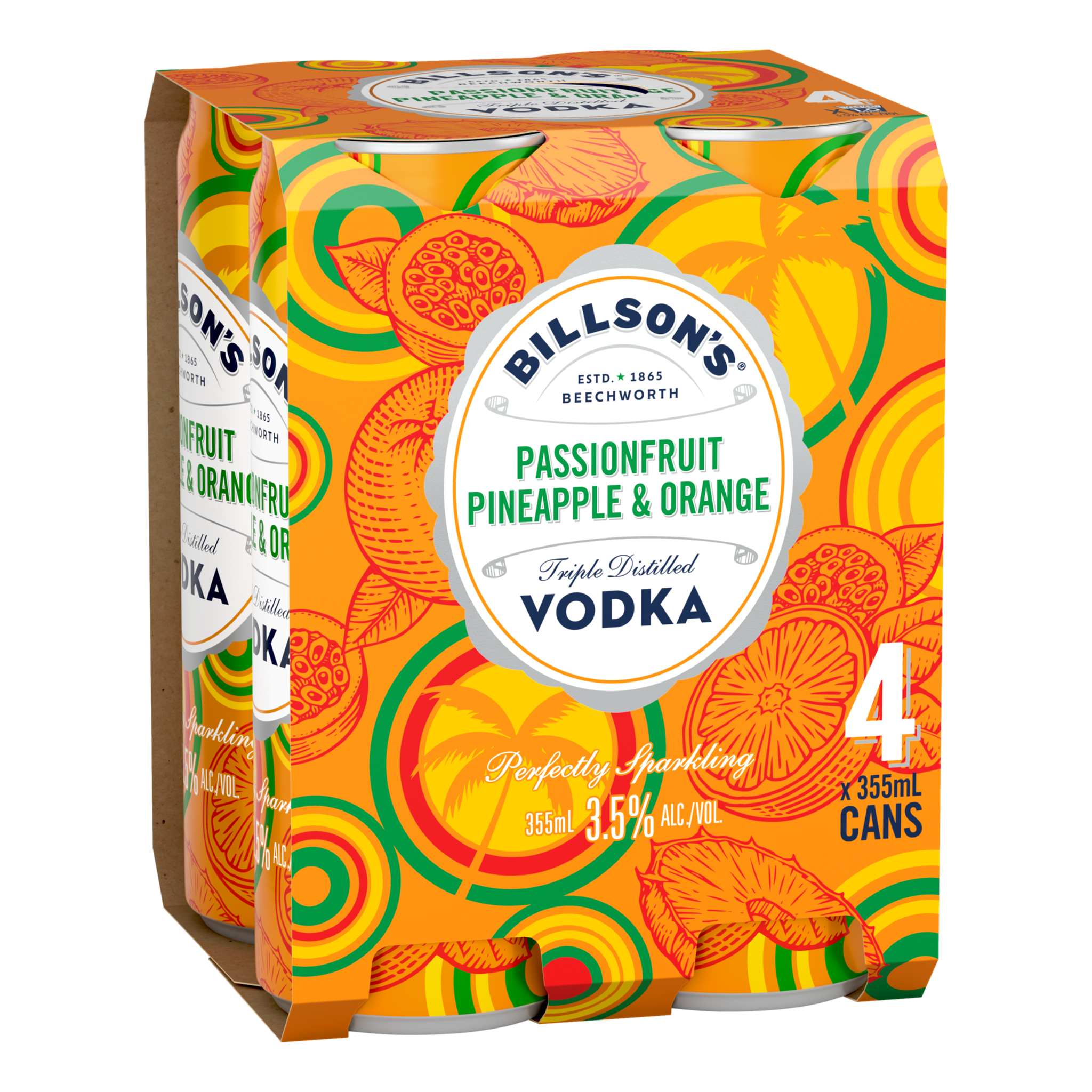 Billson's Passionfruit Pineapple Orange Vodka 355ml Can