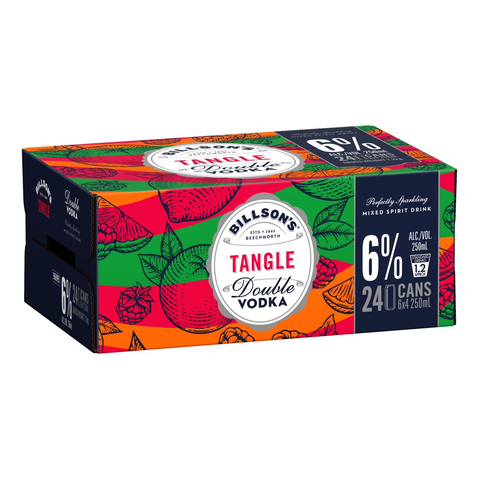 Billson's Tangle DOUBLE Vodka 6% 250ml Can Case of 24