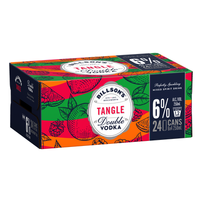 Billson's Tangle DOUBLE Vodka 6% 250ml Can Case of 24