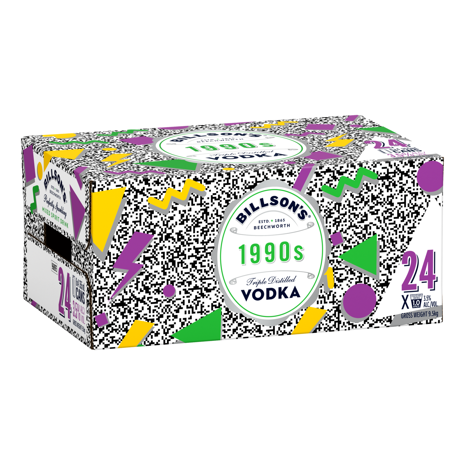 Billson's 1990s Vodka 3.5% 355ml Can Case of 24