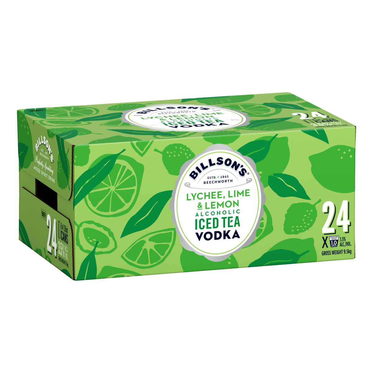 Billson's Lychee Lime & Lemon Iced Tea Vodka 3.5% 355ml Can Case of 24