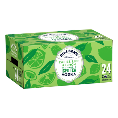 Billson's Lychee Lime & Lemon Iced Tea Vodka 3.5% 355ml Can Case of 24