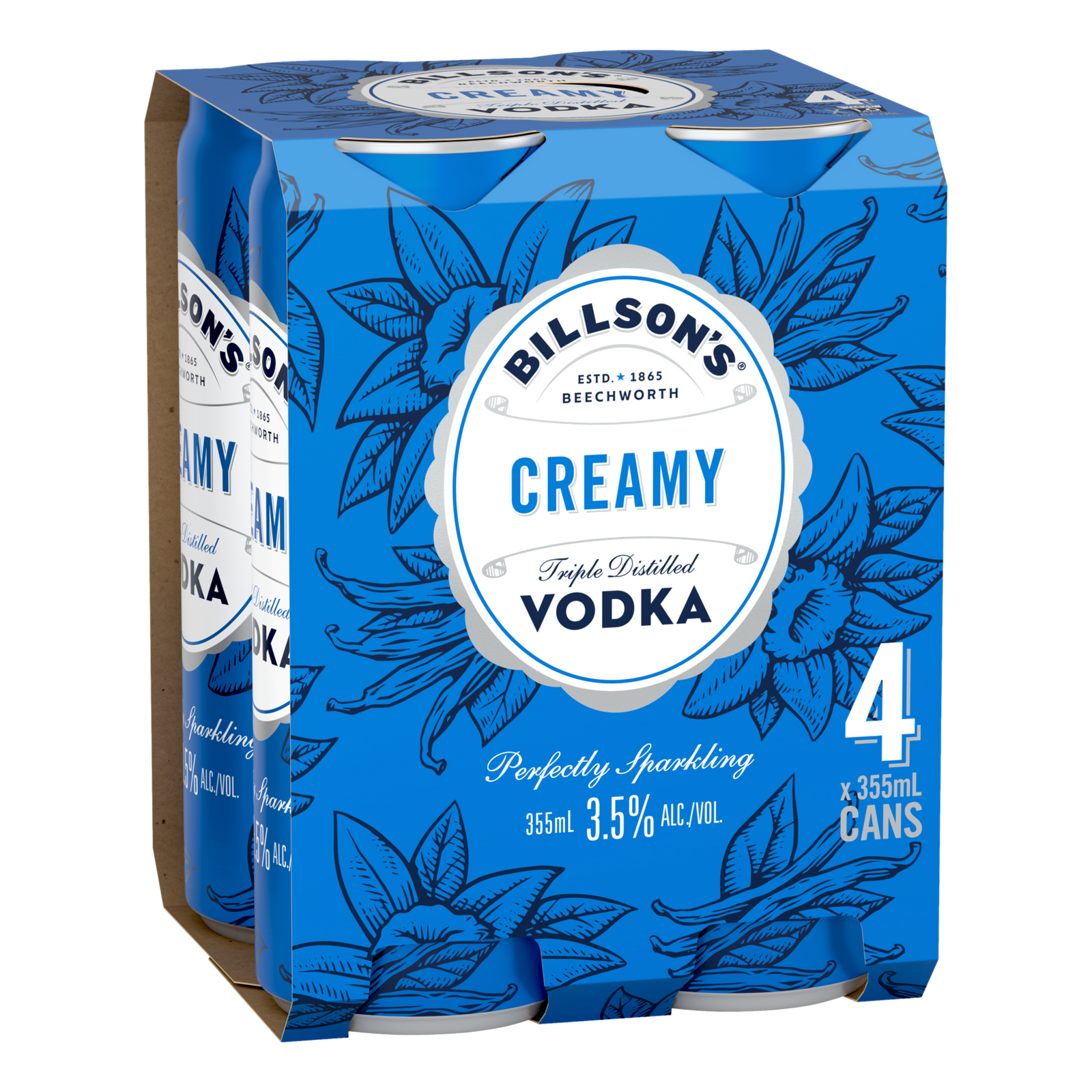 Billson's Creamy Vodka 3.5% 355ml Can 4 Pack