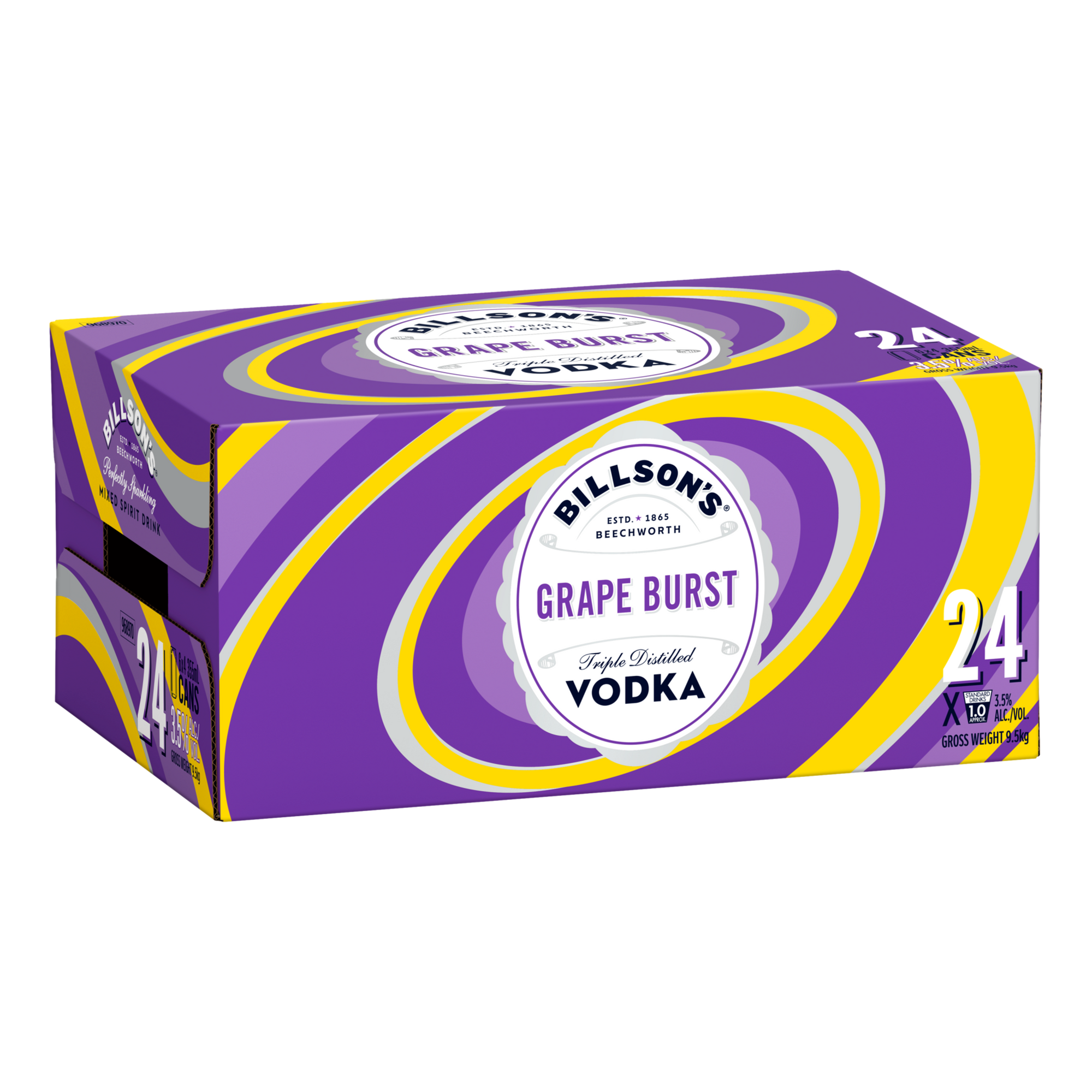 Billson's Grape Burst Vodka 3.5% 355ml Can Case of 24