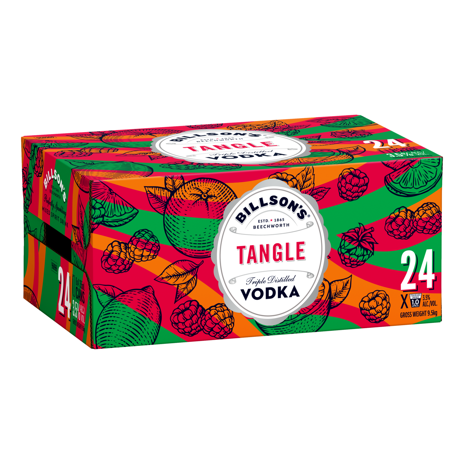 Billson's Tangle Vodka 3.5% 355ml Can Case of 24