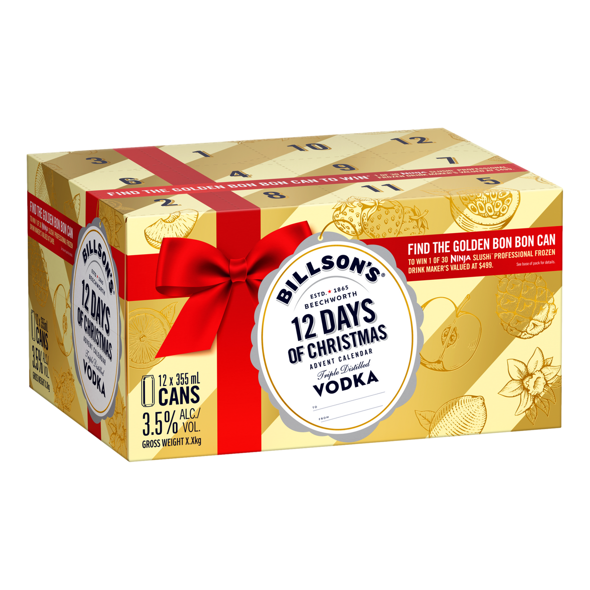 Billson's 12 Days of Christmas Advent Calendar 2025 Vodka Mixed Flavour 12 Pack