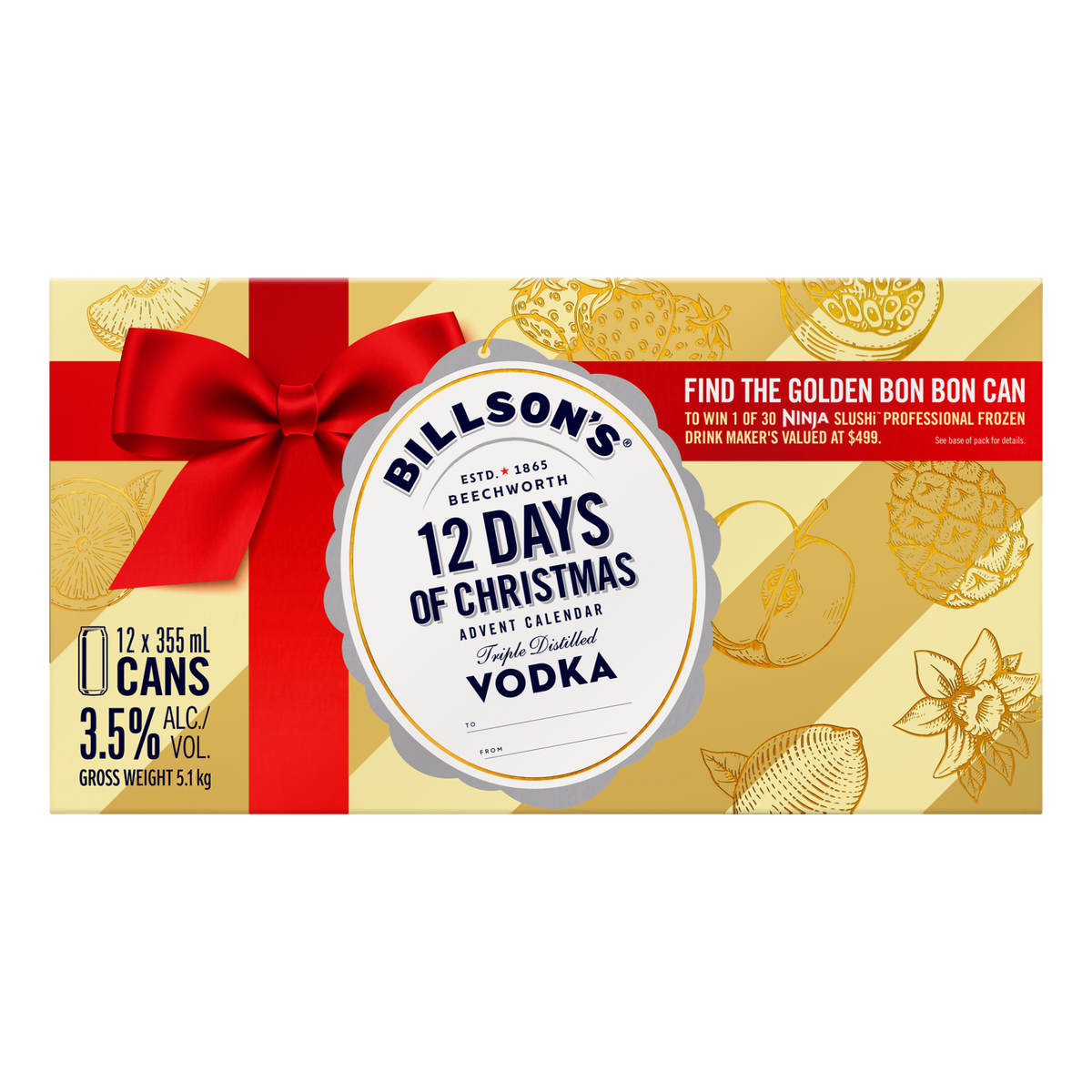 Billson's 12 Days of Christmas Advent Calendar 2025 Vodka Mixed Flavour 12 Pack