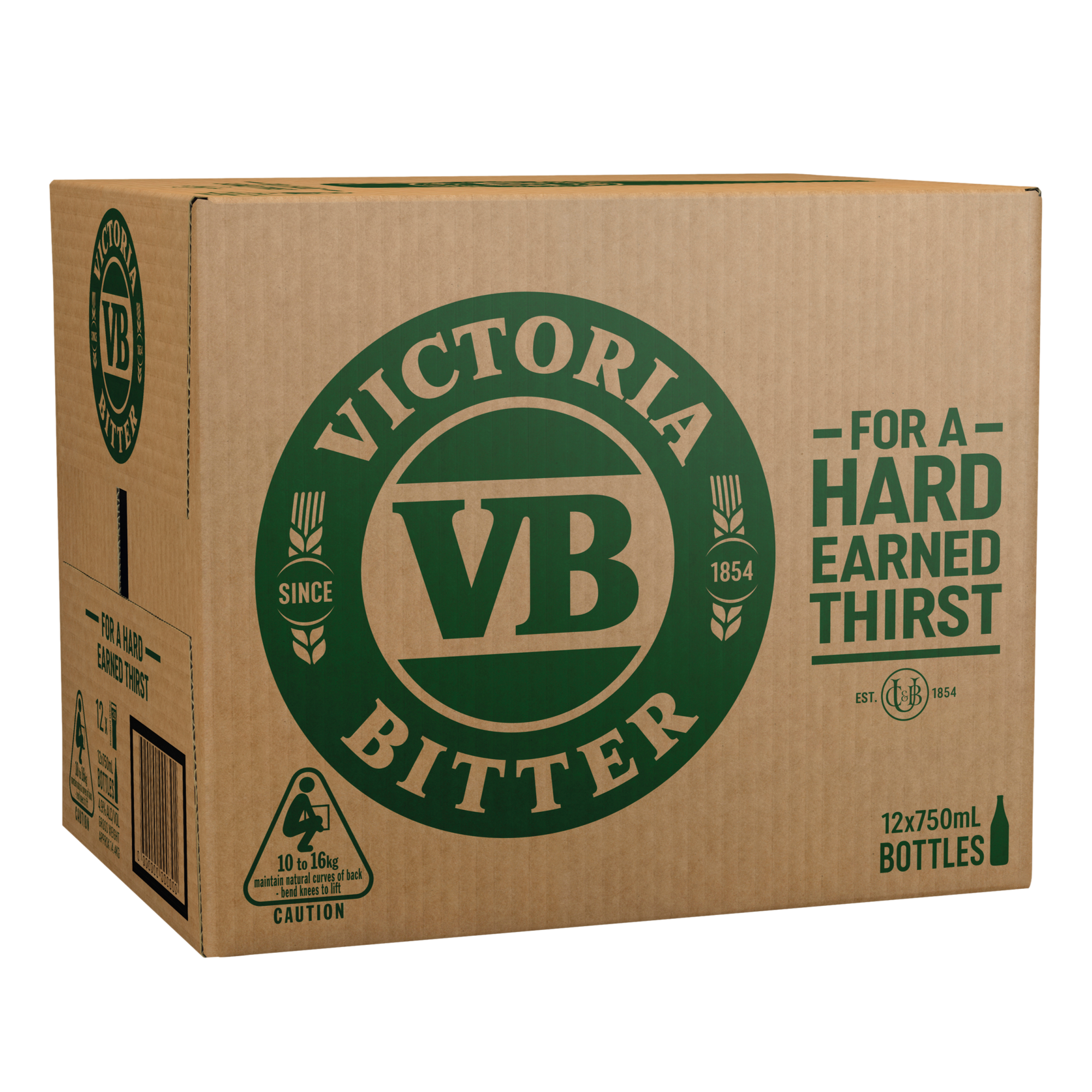 Victoria Bitter Lager 750ml Bottle Case of 12