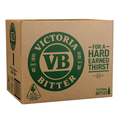 Victoria Bitter Lager 750ml Bottle Case of 12