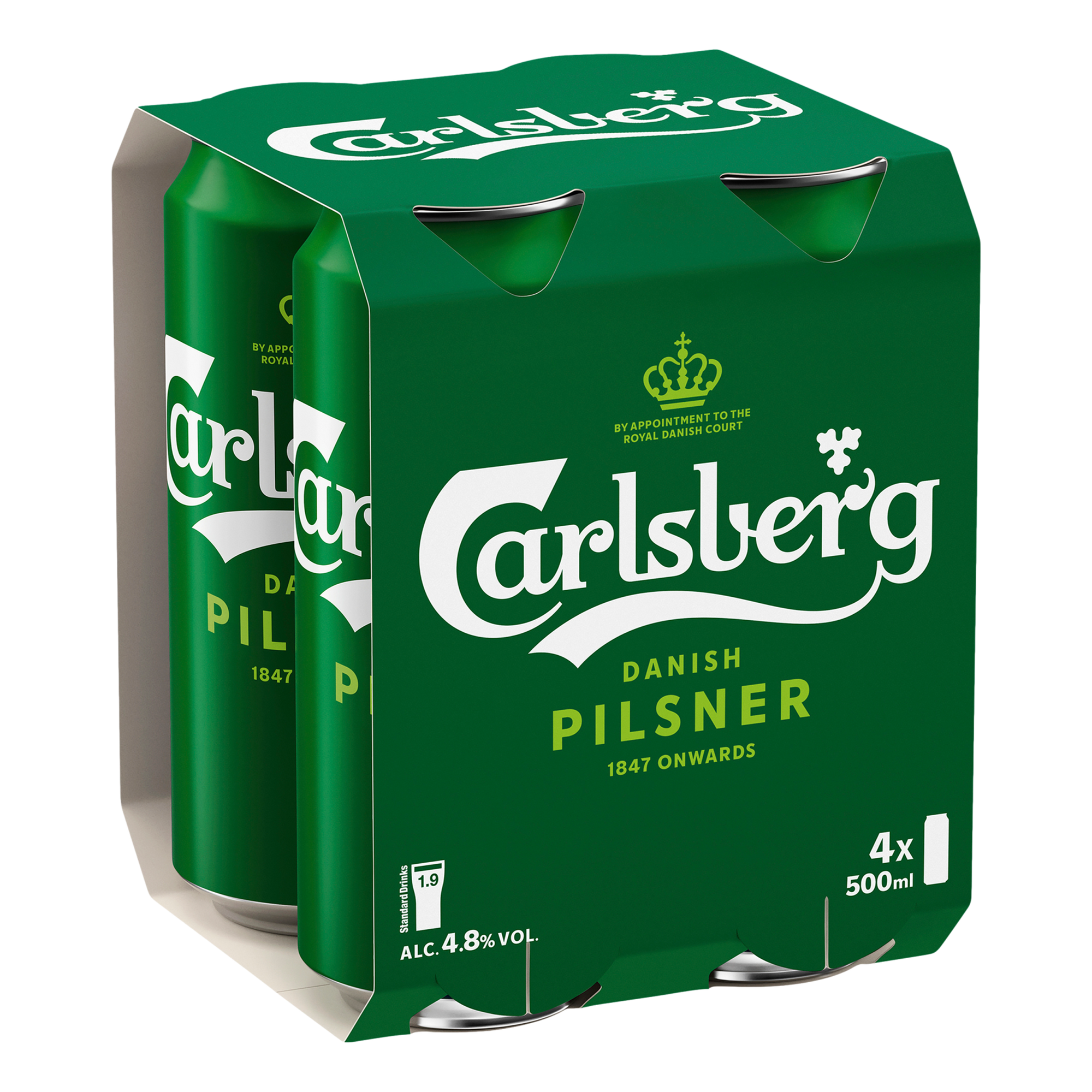 Carlsberg Danish Pilsner 500ml Can 4 Pack