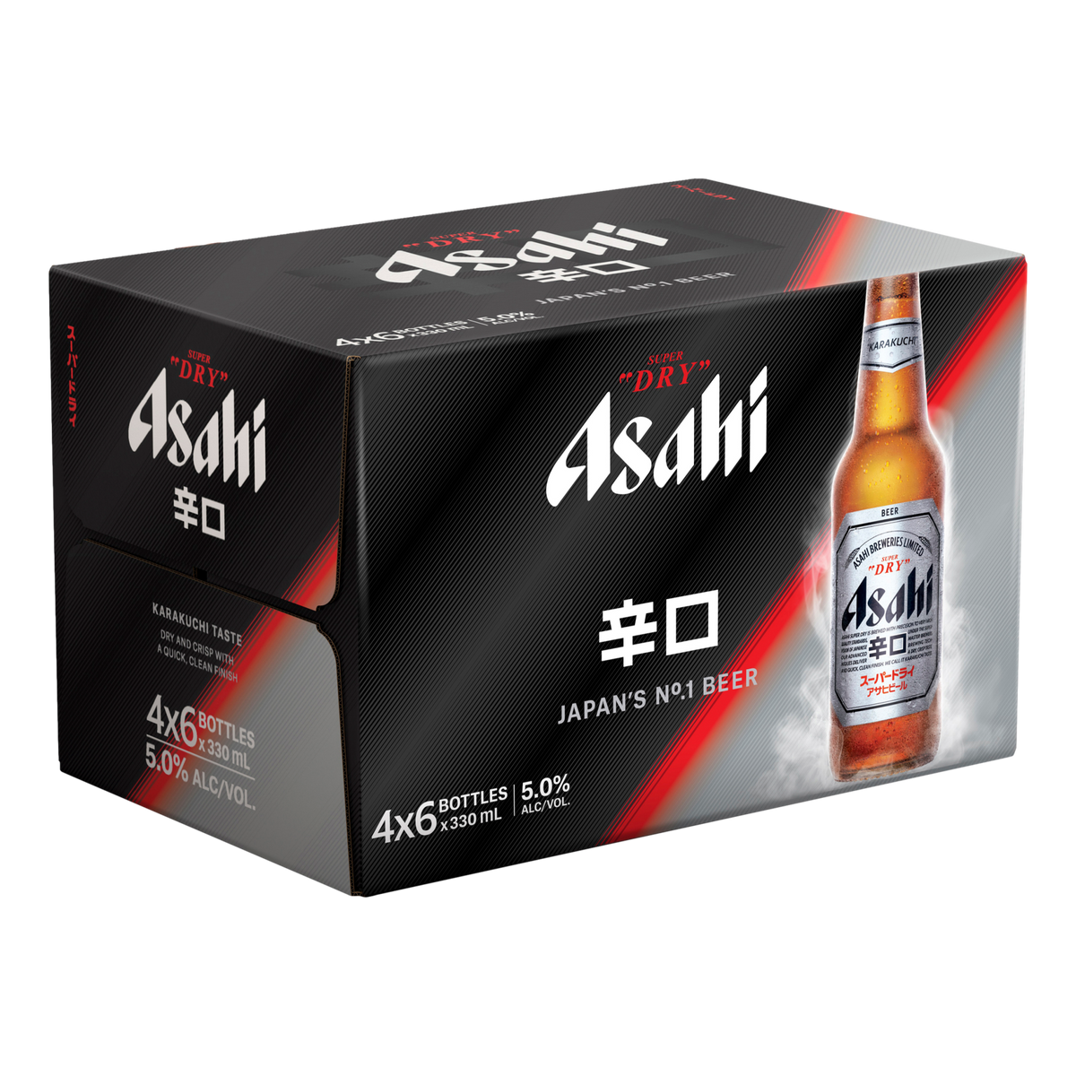 Asahi Super Dry Lager 330ml Bottle Case of 24