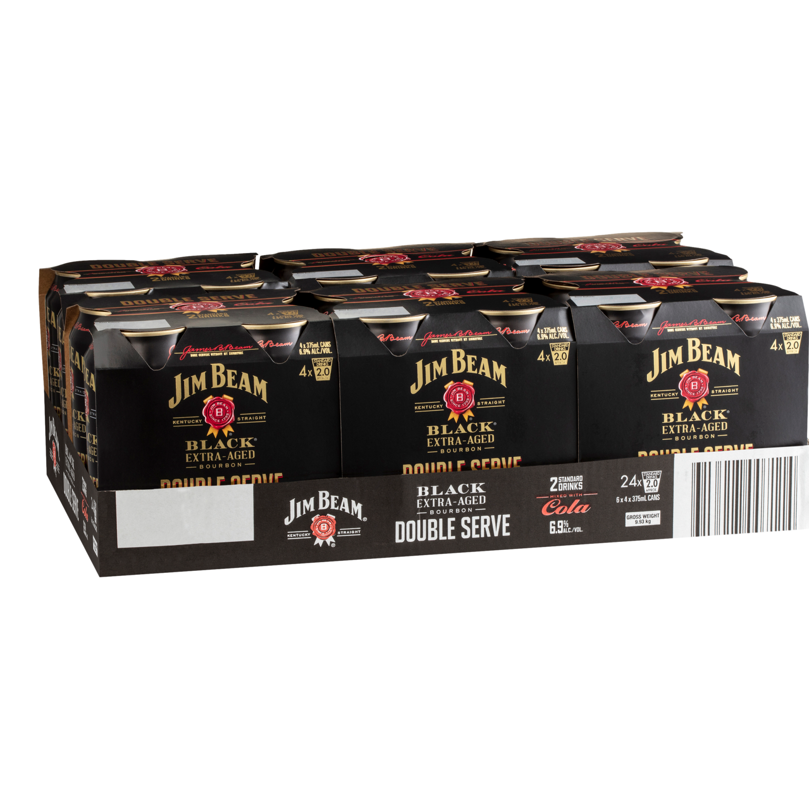 Jim Beam Black & Cola Double Serve 6.9% 375ml Can Case of 24