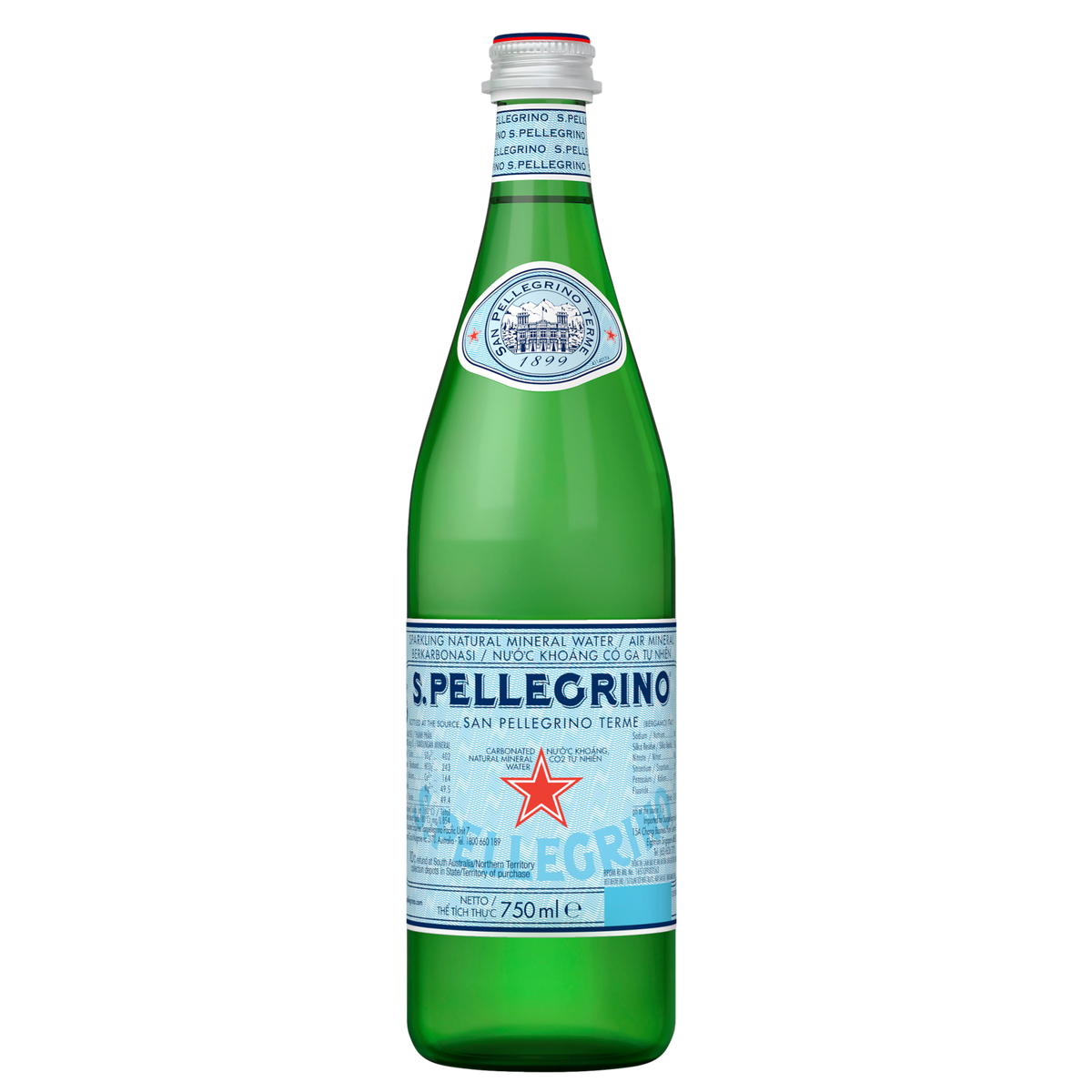 San Pellegrino Sparkling Mineral Water 750ml Bottle Twin Pack