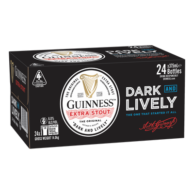 Guinness Extra Stout 375ml Bottle Case of 24