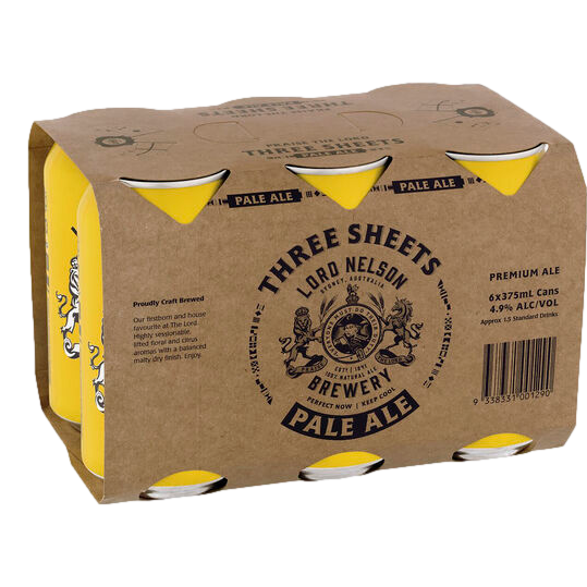 Lord Nelson Three Sheets Pale Ale 375ml Can 6 Pack Camperdown Cellars