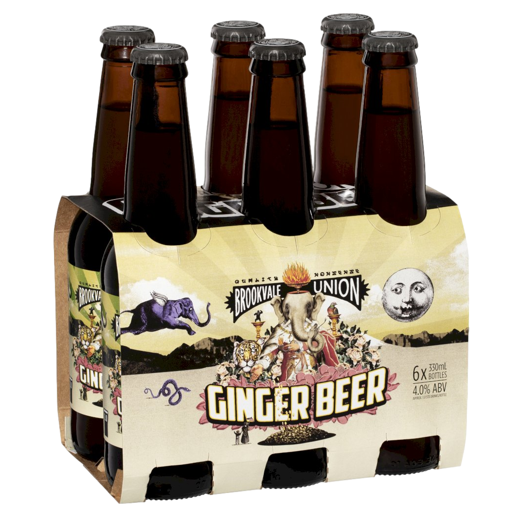 Brookvale Union Alcoholic Ginger Beer 330ml Bottle 6 Pack