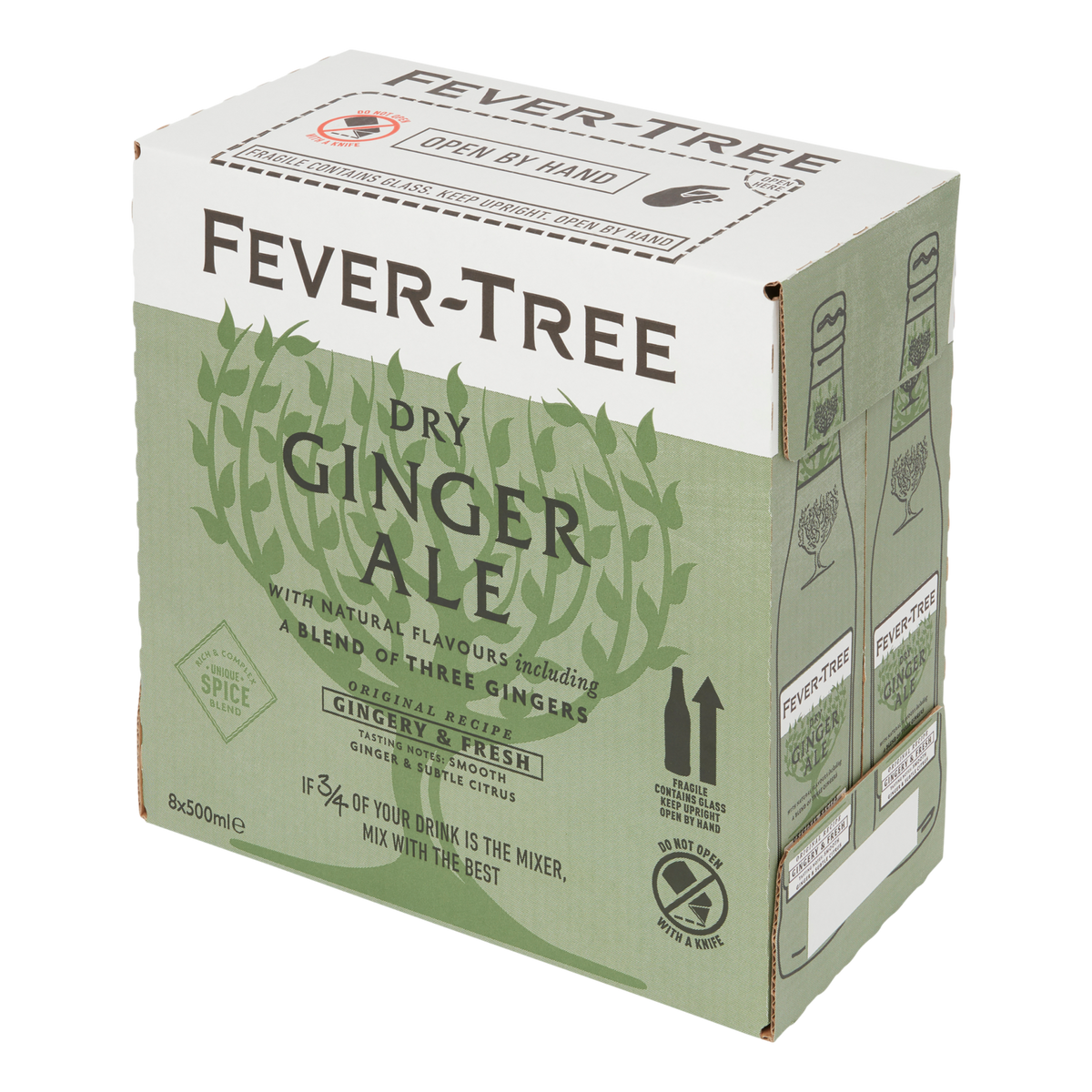 Fever Tree Premium Dry Ginger Ale 500ml Bottle Case of 8