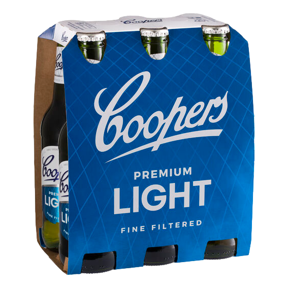 Coopers Premium Light Lager 2.9% 375ml Bottle 6 Pack