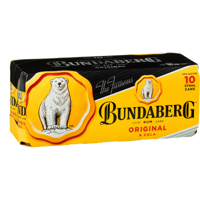 Bundaberg Original UP Rum & Cola 375ml Can 10 Pack