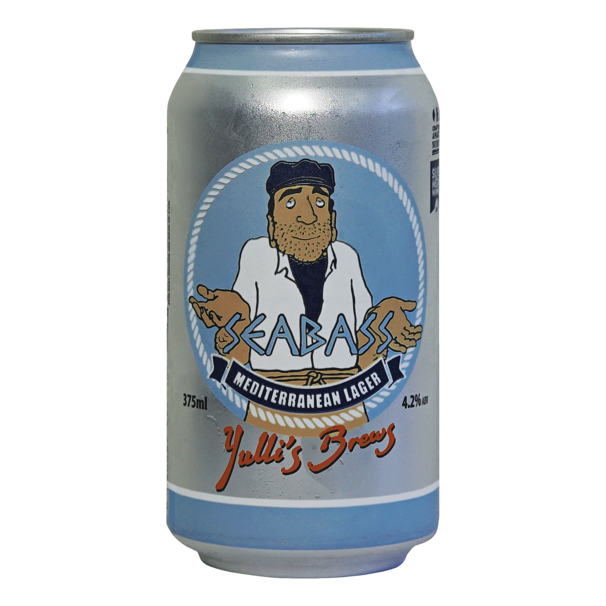 Yulli's Seabass Mediterranean Lager 375ml Can 6 Pack