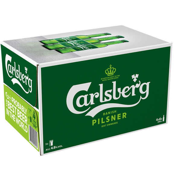 Carlsberg Danish Pilsner 330ml Bottle Case Of 24 - Camperdown Cellars