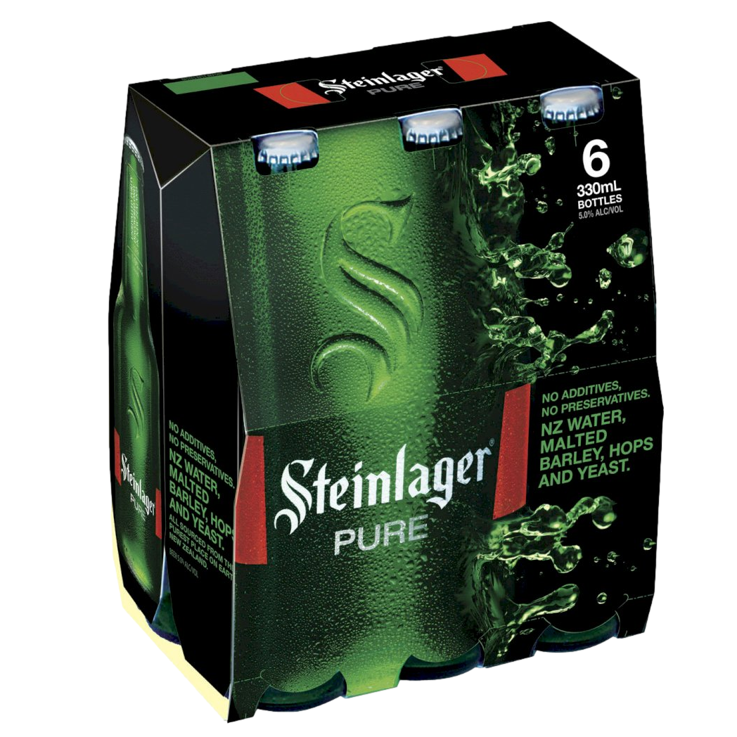 Steinlager Pure Lager 330ml Bottle 6 Pack