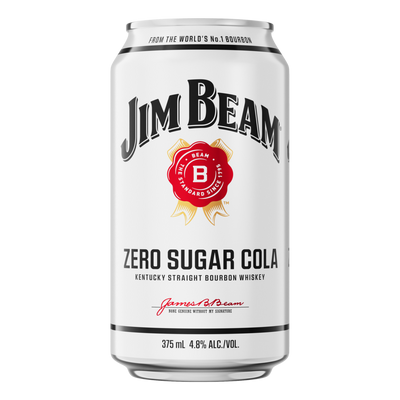 Jim Beam White & Cola Zero Sugar 375ml Can 10 Pack