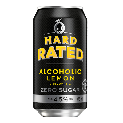 Hard Rated Zero Sugar Alcoholic Lemon 375ml Can 4 Pack