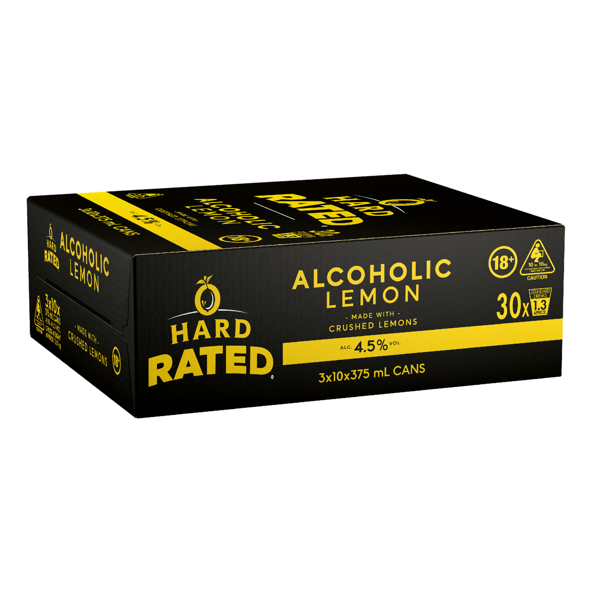 Hard Rated Rtd Hard Rated Alcoholic Lemon 4.5% 375ml Can Case of 30 - Camperdown Cellars
