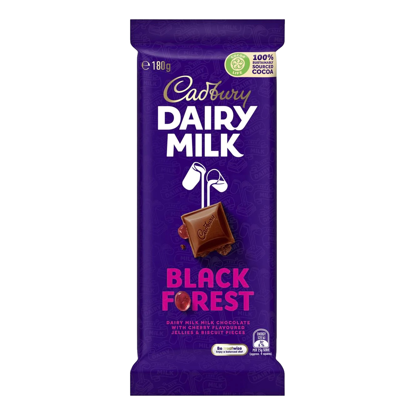 Cadbury Dairy Milk Black Forest Chocolate Block 180g