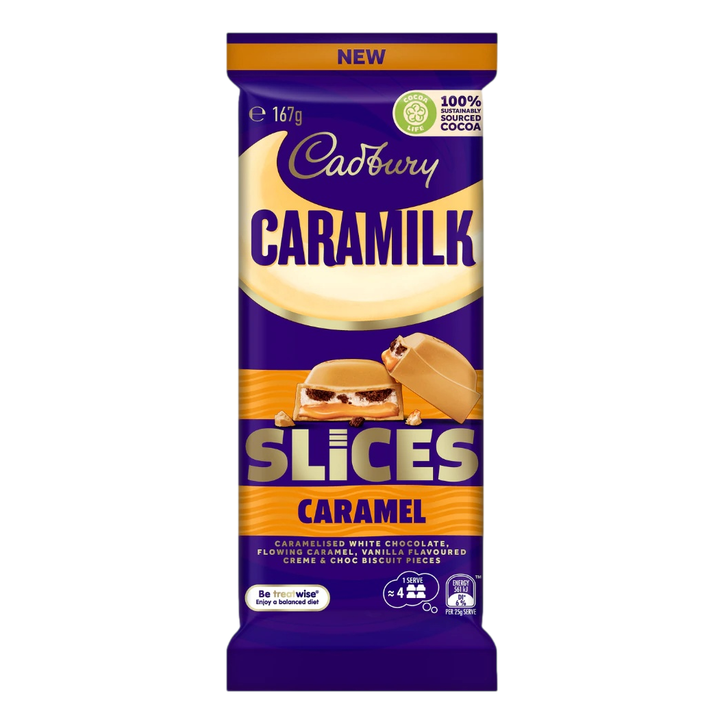 Cadbury Caramilk Caramel Slices Chocolate Block 165g