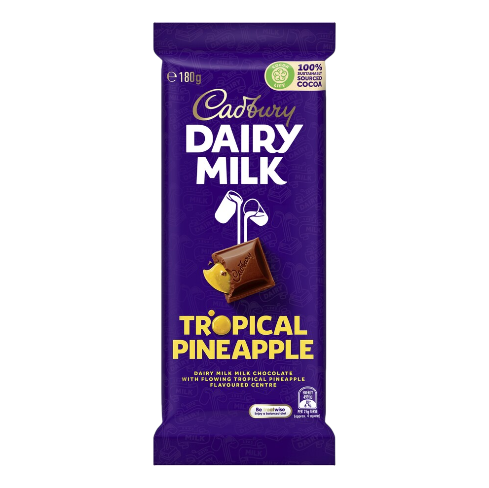 Cadbury Tropical Pineapple Chocolate Block 180g