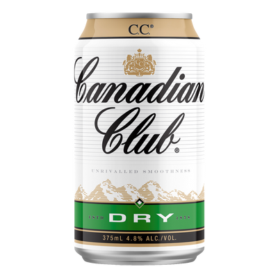 Canadian Club Whisky & Dry 375ml Can 10 Pack