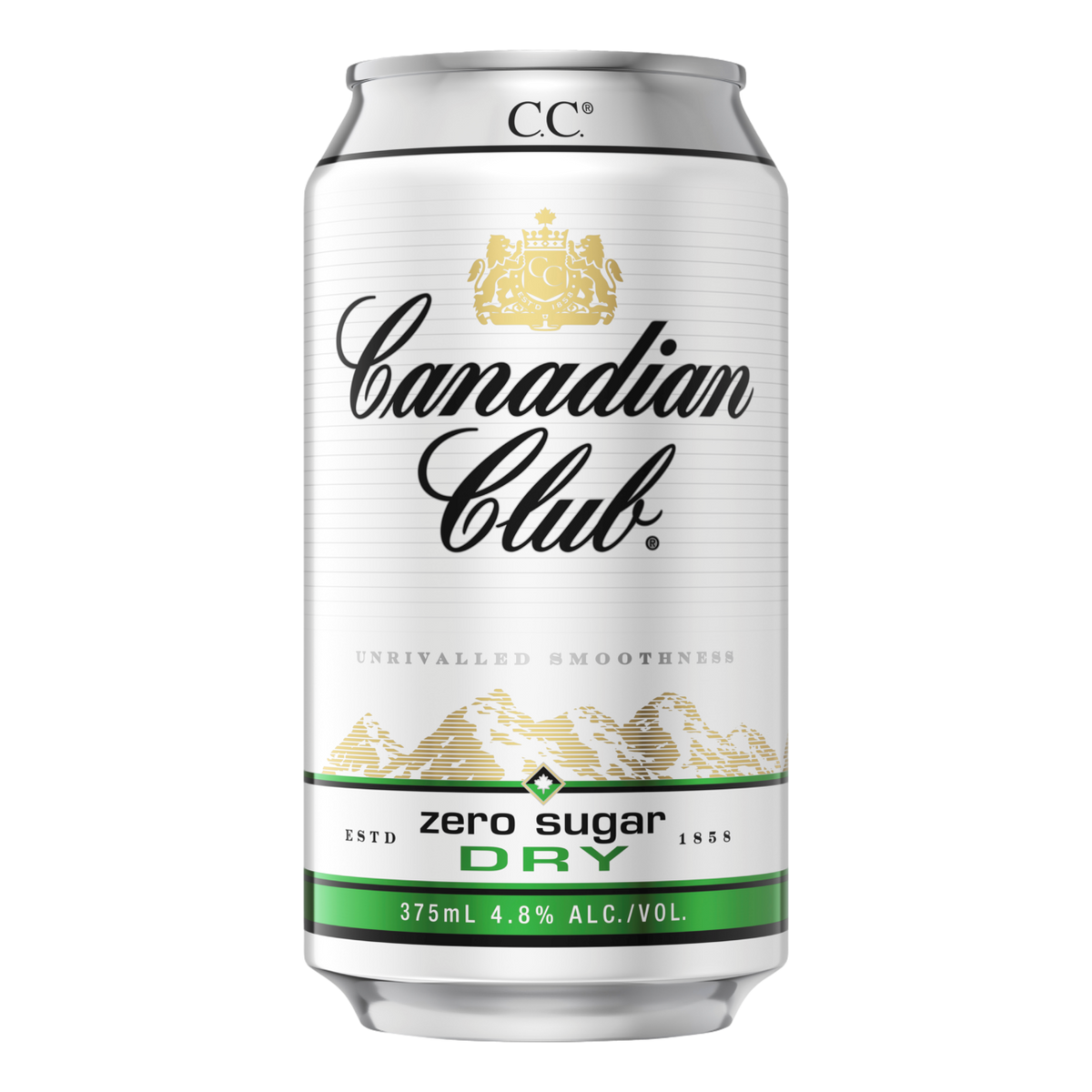 Canadian Club Whisky Zero Sugar Dry 375ml Can Case of 24