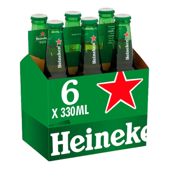 Heineken Original Lager 330ml Bottle 6 Pack