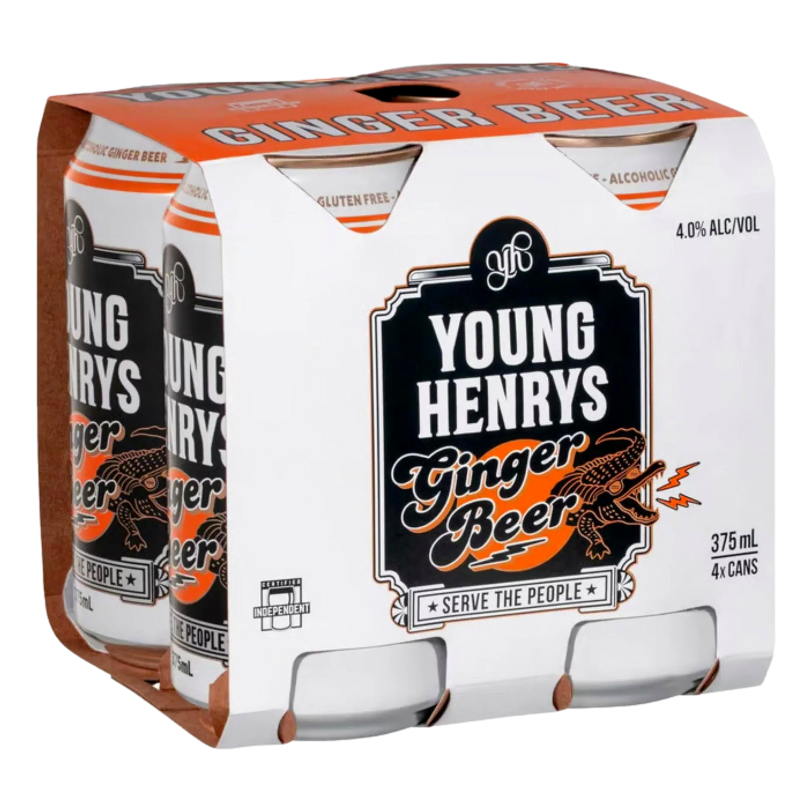 Young Henrys Alcoholic Ginger Beer 375ml Can 4 Pack