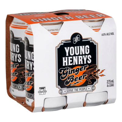 Young Henrys Alcoholic Ginger Beer 375ml Can 4 Pack