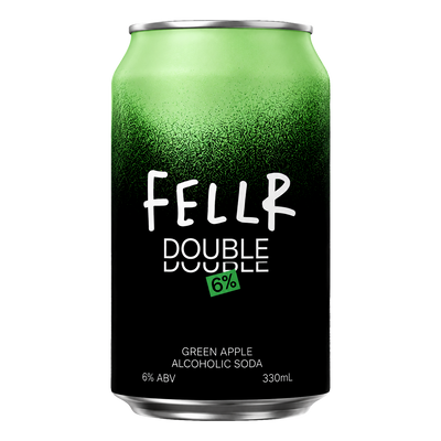 Fellr DOUBLE Seltzer Green Apple 6% 330ml Can 4 Pack