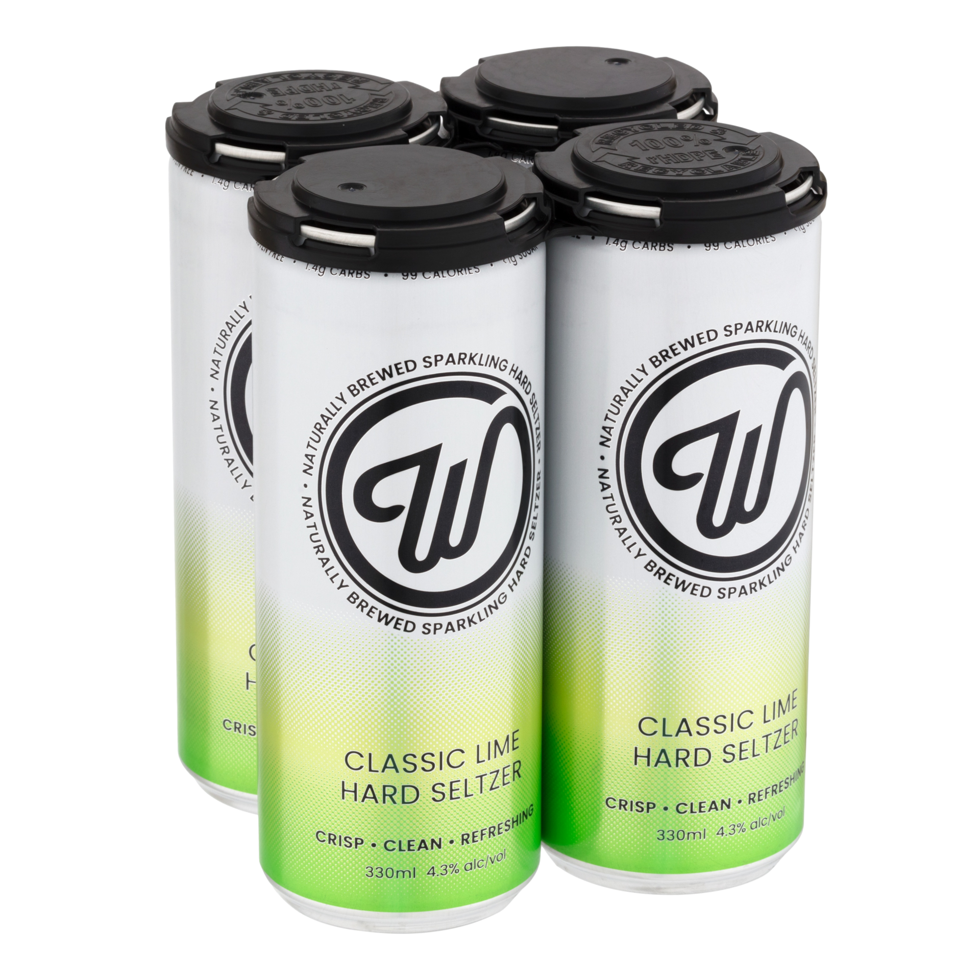 Wayward W Hard Seltzer Lime 330ml Can 4 Pack