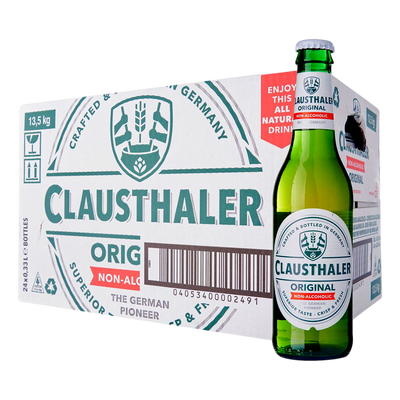 Clausthaler Original Non Alcoholic Pilsner 330ml Bottle Case of 24