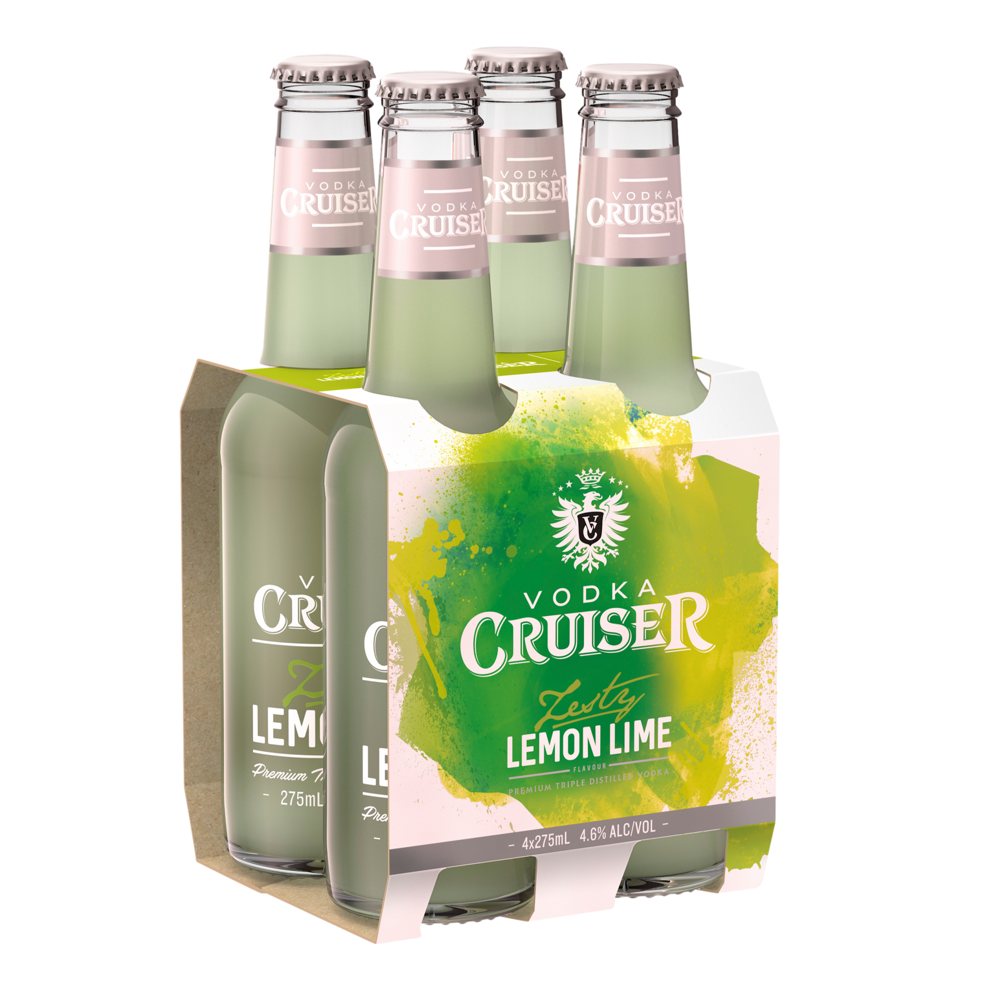 Vodka Cruiser Zesty Lemon Lime 275ml Bottle 4 Pack