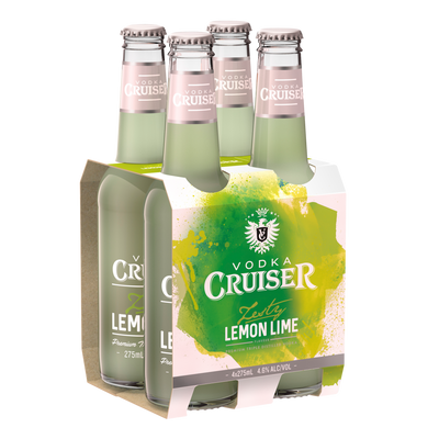 Vodka Cruiser Zesty Lemon Lime 275ml Bottle 4 Pack