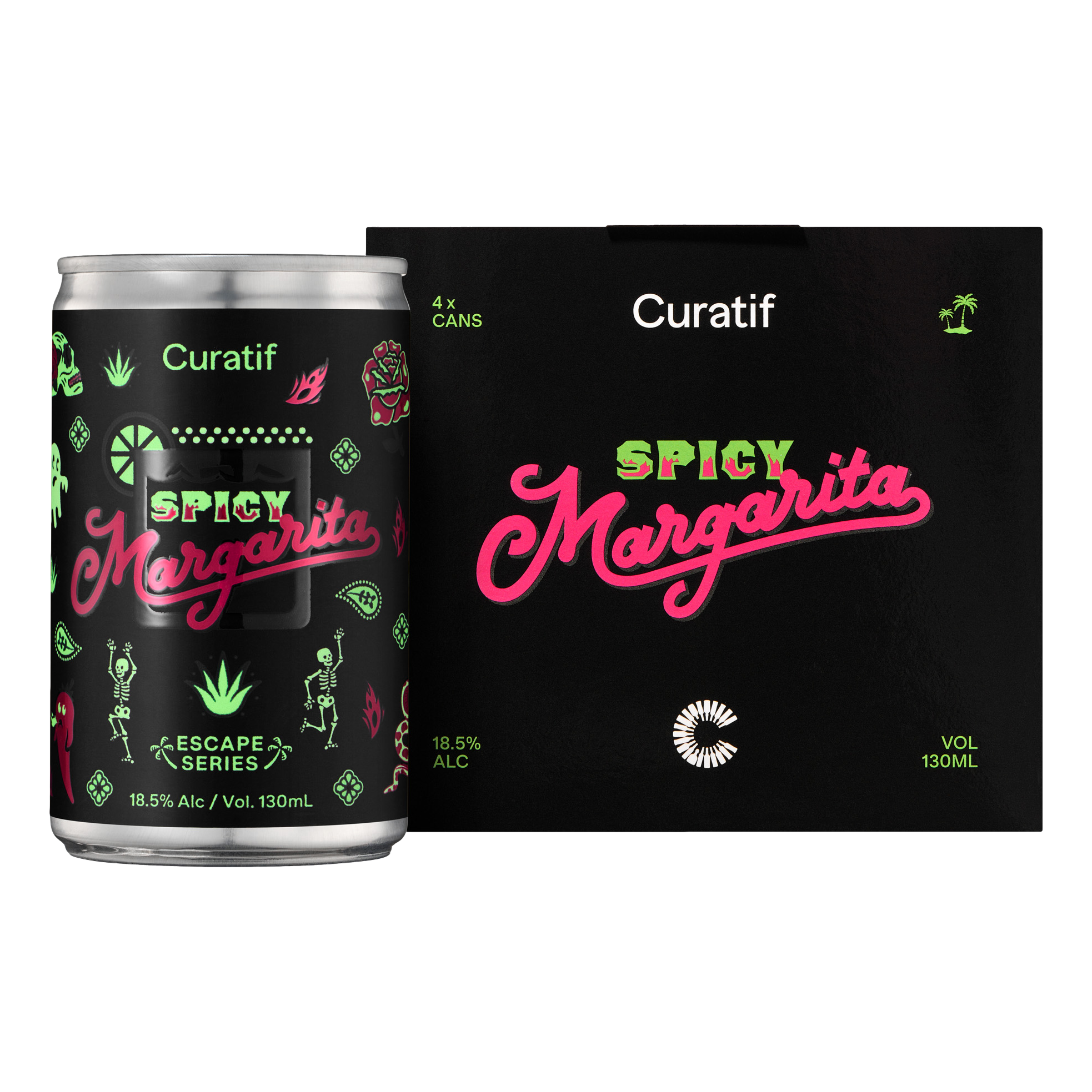 Curatif Spicy Margarita 130ml Can 4 Pack