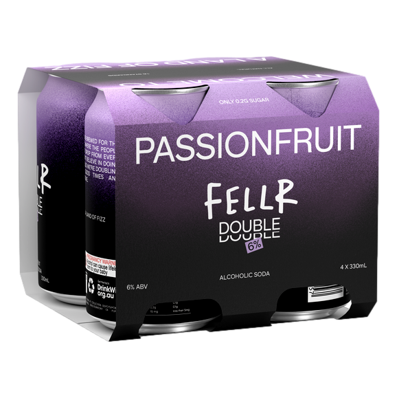 Fellr DOUBLE Seltzer Passionfruit 6% 330ml Can 4 Pack