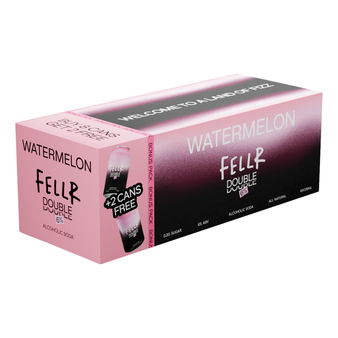 Fellr DOUBLE Seltzer Watermelon 6% 330ml Can 8+2 Value Pack