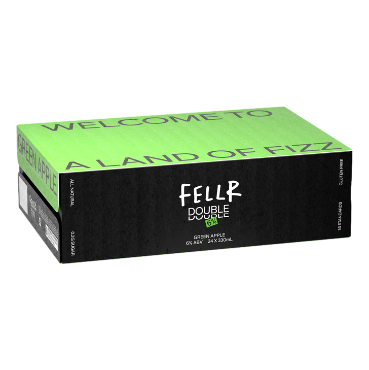 Fellr DOUBLE Seltzer Green Apple 6% 330ml Can Case of 24