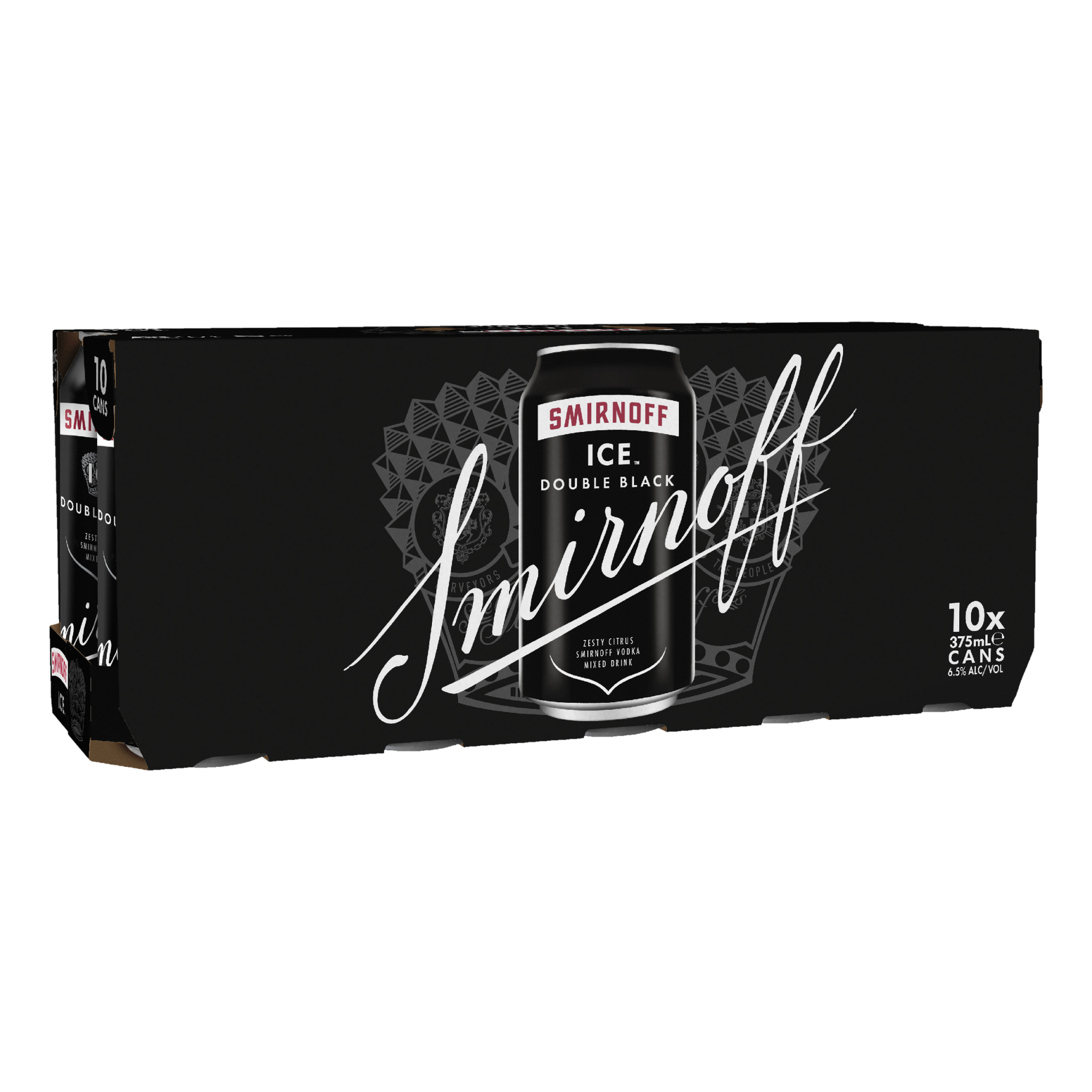 Smirnoff Ice Double Black 6.5% 375ml Can 10 Pack