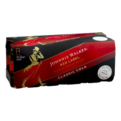 Johnnie Walker & Cola 4.6% 375ml Can 10 Pack